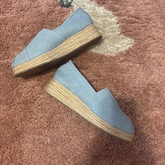 American Eagle By Payless Shoes - American Eagle Espadrilles Slip On Wedge Shoes Womens Size 9 Solid Light Blue